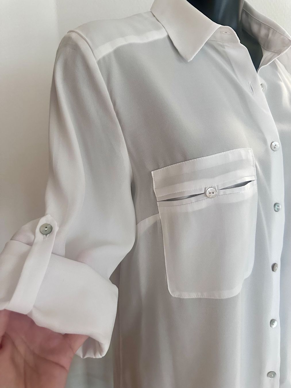 Camicette: TOP *** Gr 40/M Fliessende Bluse weiss – Usato da Rickenbach b. Wil venduto da sunneschii_