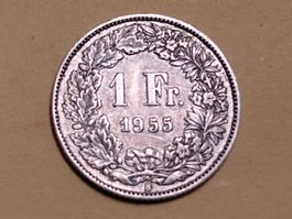 Schweiz 1 Franken 1955 B Silber