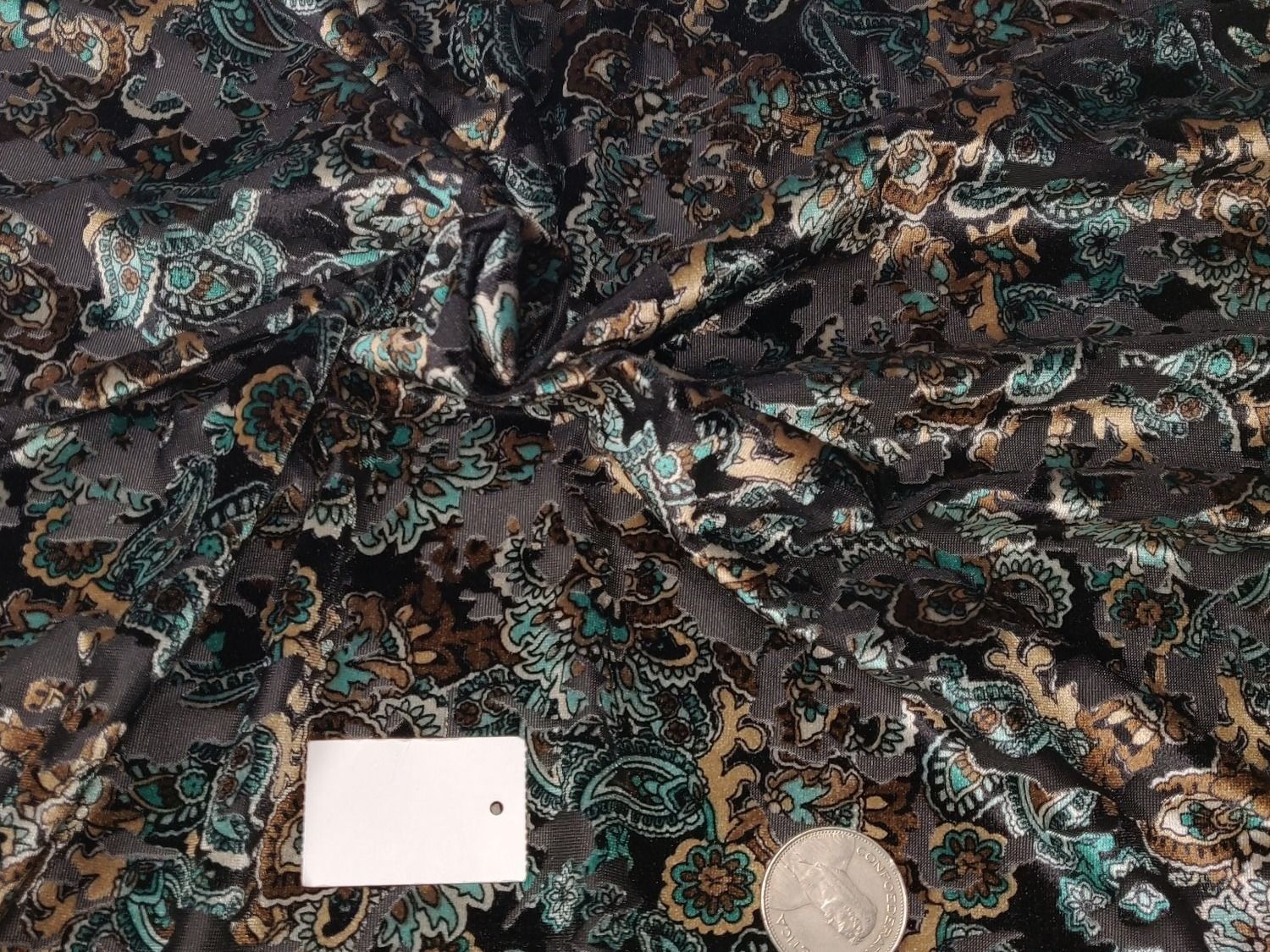 Tessuti: Viskose Poly Devoré Stoff leicht 1.90x1.40m Paisley – Nuovo (secondo la descrizione) da Lufingen venduto da Voyager7 4