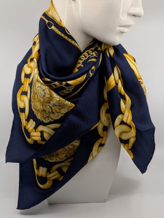 Foulard dunkelblau gelb
