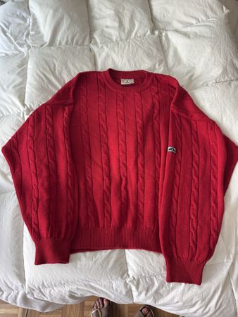 Pull Navigare rouge laine mérinos acrylique taille XL