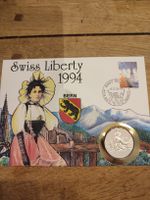 Swiss Liberty 1994 Gedenkkarte mit Medaille Bern Zustand