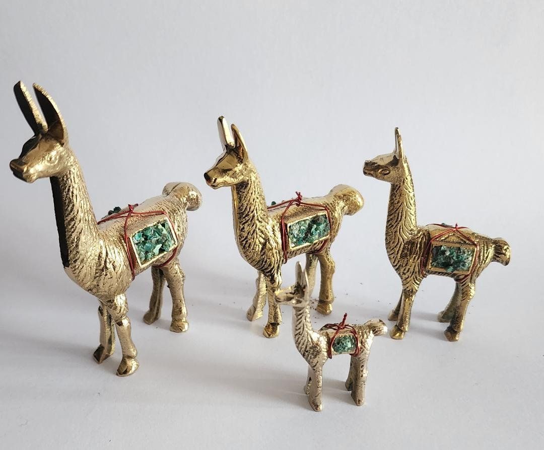 Statuette: Peru: 4 wunderschöne Bronze Lama Figuren, Neu! – Nuovo (secondo la descrizione) da Lima- Peru venduto da Alpaka-Haus 1