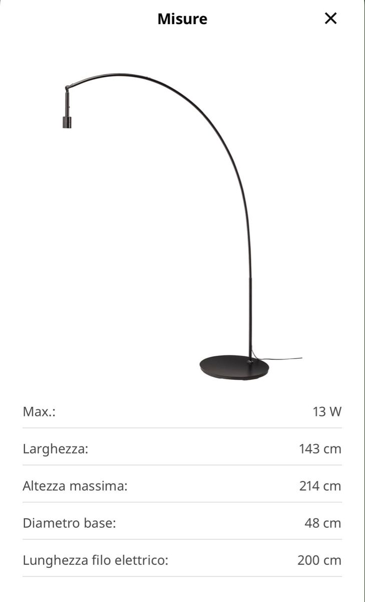 Ikea Lampade: Standleuchtenfuss Bogenform + LED Leucht - IKEA – Nuovo (secondo la descrizione) da Zürich venduto da _Josh_ 5