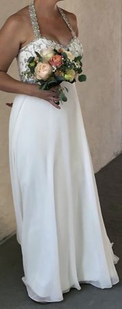 Wunderschönes Brautkleid mit Schleppe und Polero Grösse 38,