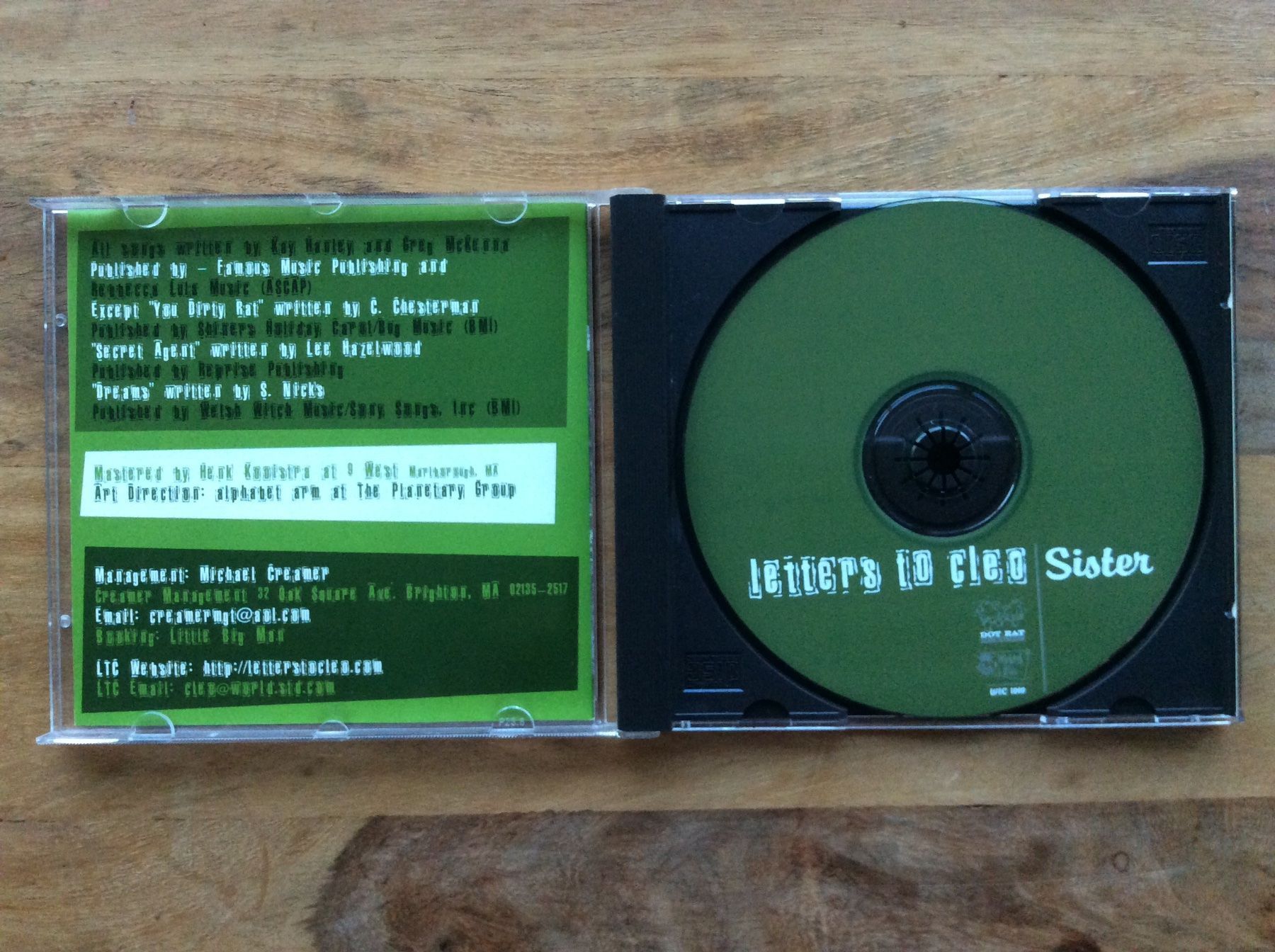 CD: Letters To Cleo - Sister – Usato da Horgen venduto da flyingpenguin2000 2