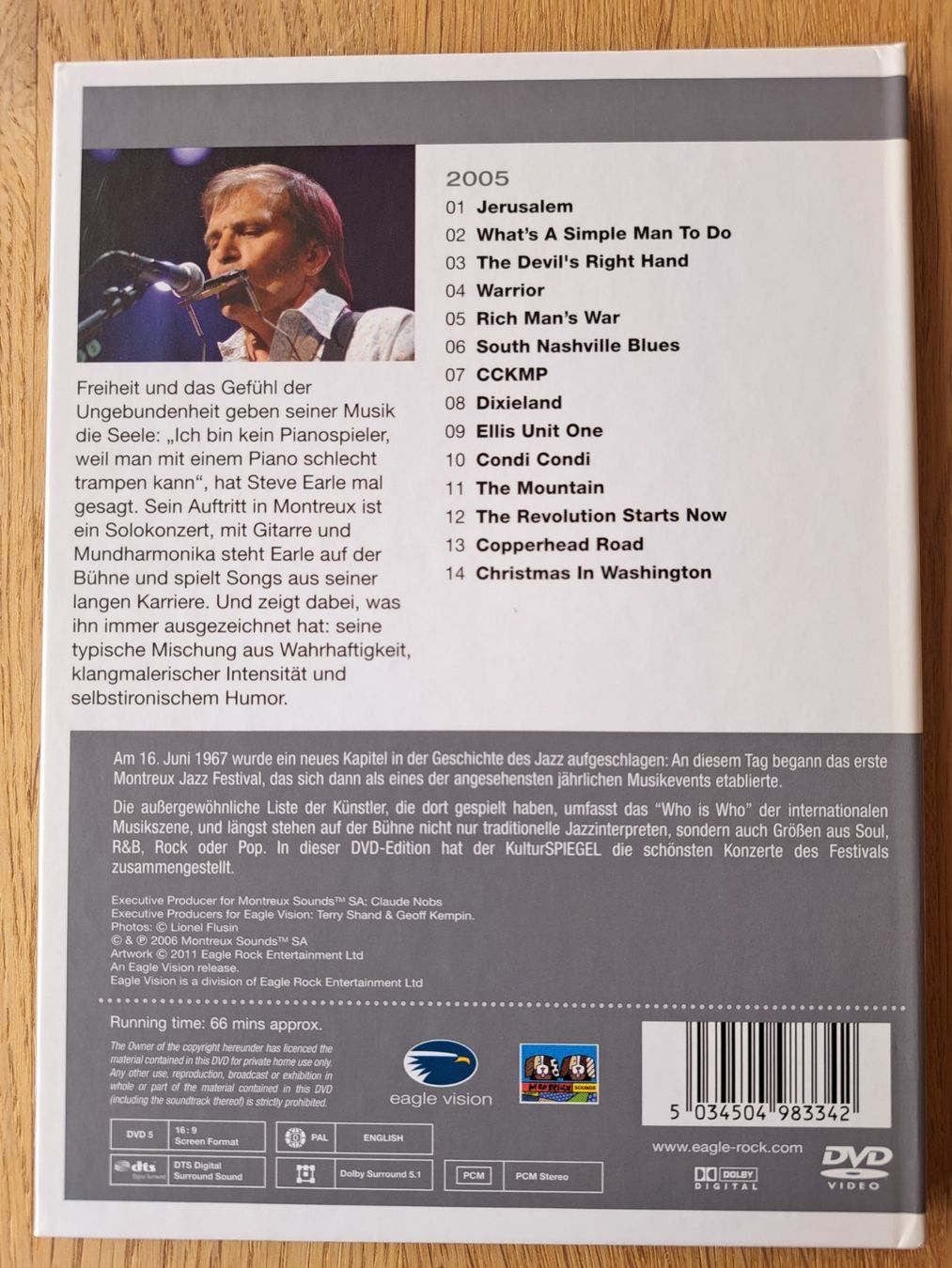 Tutti i DVDs: Steve Earle - Live at Montreux 2005 – Usato da Meggen venduto da Ricardokoch 1