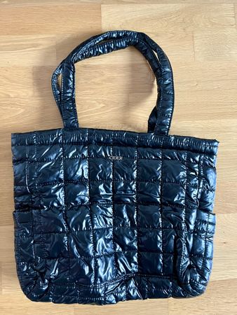 Schwarze CIDER Winter Tasche, Tote Bag, gesteppt.