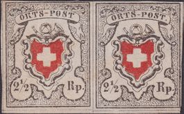ORTS-POST (13II) T.21+22 in seltener PAAR-Einheit, 8'500.-+