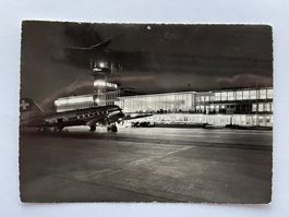 Postkarte Kloten Flughafen ca 1960 mit Swissair DC-3 HB-IRM