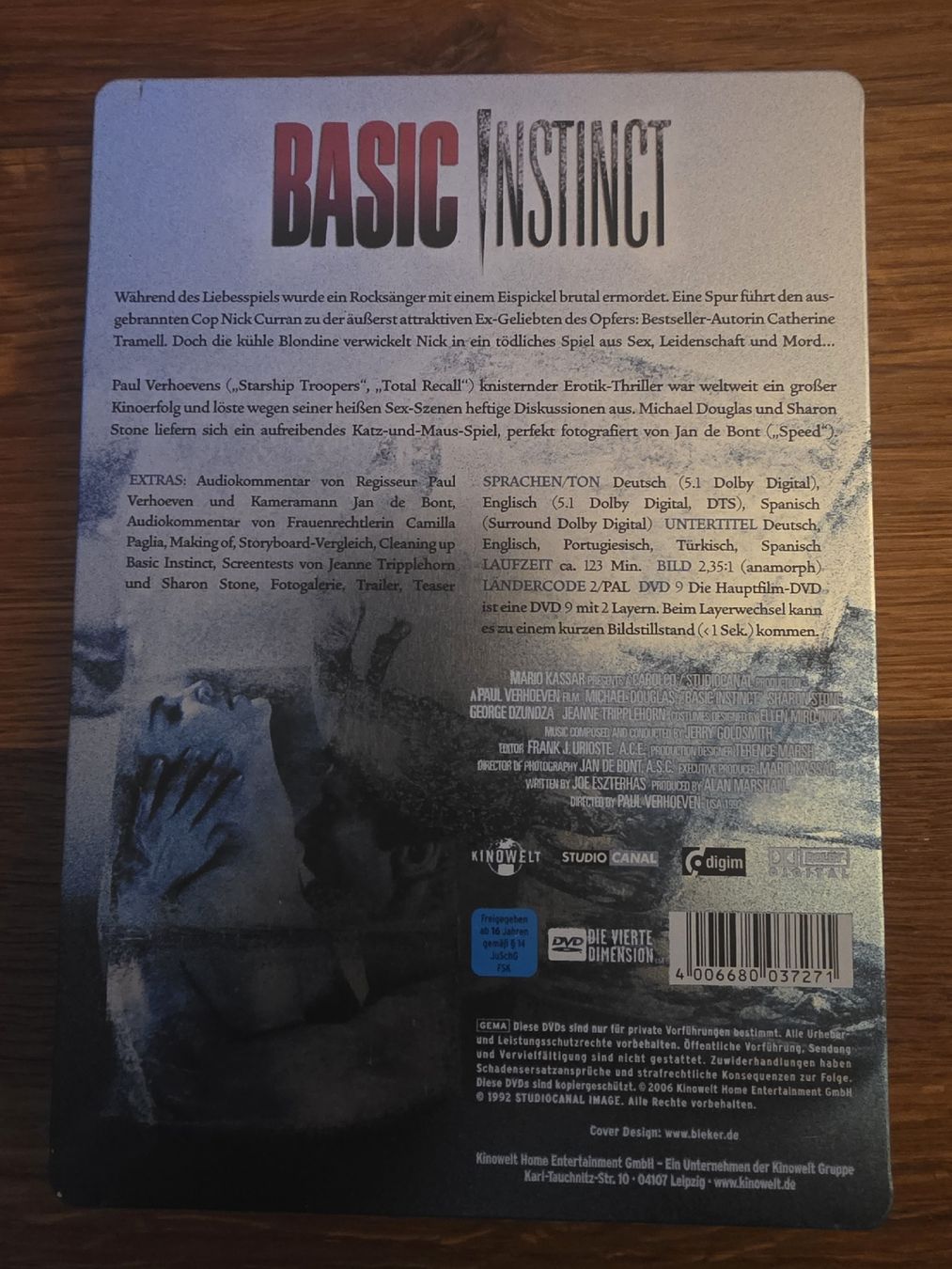 Tutti i DVDs: Basic Instinct - Special steelbook Edition - 2-DVD Box – Usato da Zürich venduto da TimZurich1 1
