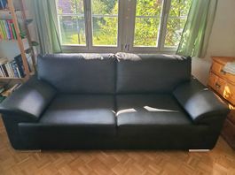 Kunstledersofa schwarz 