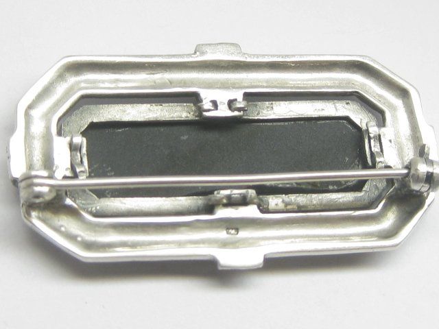 Broches & Aiguilles: Antik Art-Deco Brosche Silber 925 / Onyx / Markasite – D'occasion à Ermatingen par Decovin 3