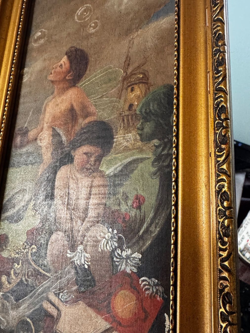Gemälde: 4 Elemente Putti in Goldrahmen – Gebraucht aus Burgdorf von Tanthony 9
