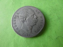 Italien 1887, 2 LIre - Silber