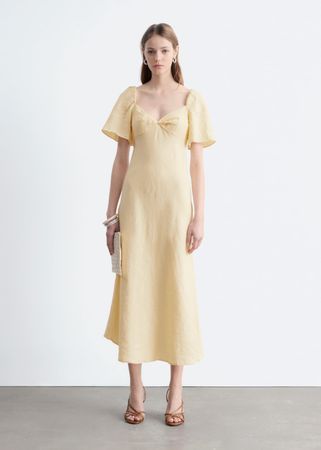 &other stories Kleid Leinen Butter yellow Gr. L