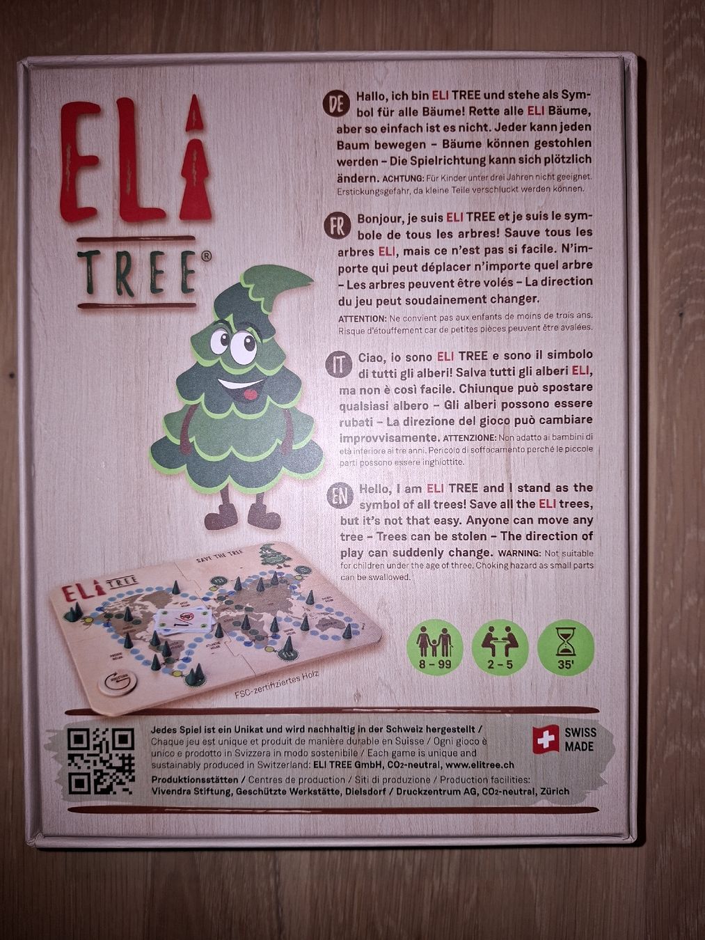 Giochi: Schweizer Brettspiel aus Holz, ELI TREE Save the Tree – Nuovo (secondo la descrizione) da Baden venduto da jcm_9dkf 2