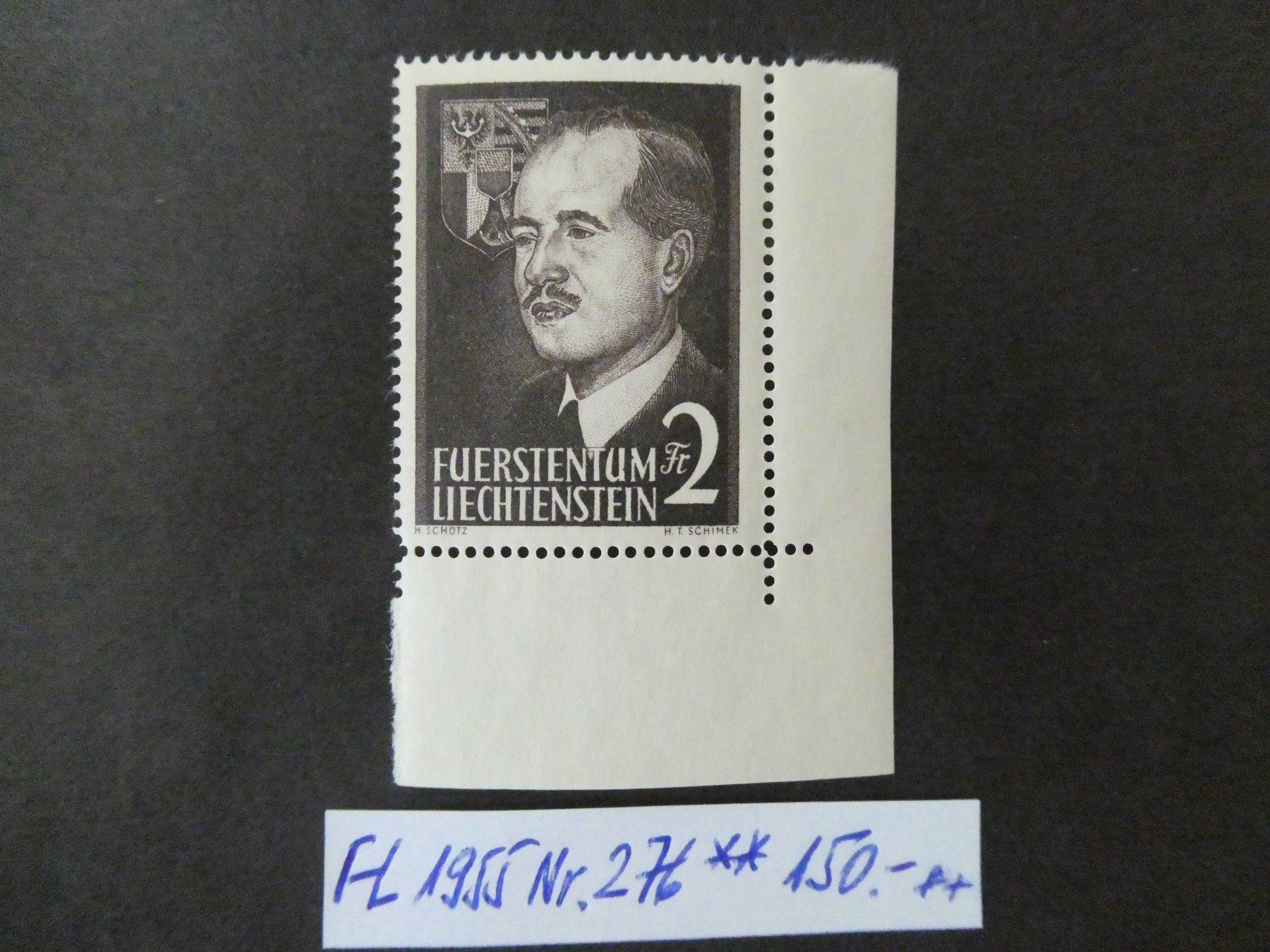Tutti i francobolli: FL 1955 Nr. 276 postfrischer Eckrand – Usato da Lausen venduto da Herbamare01