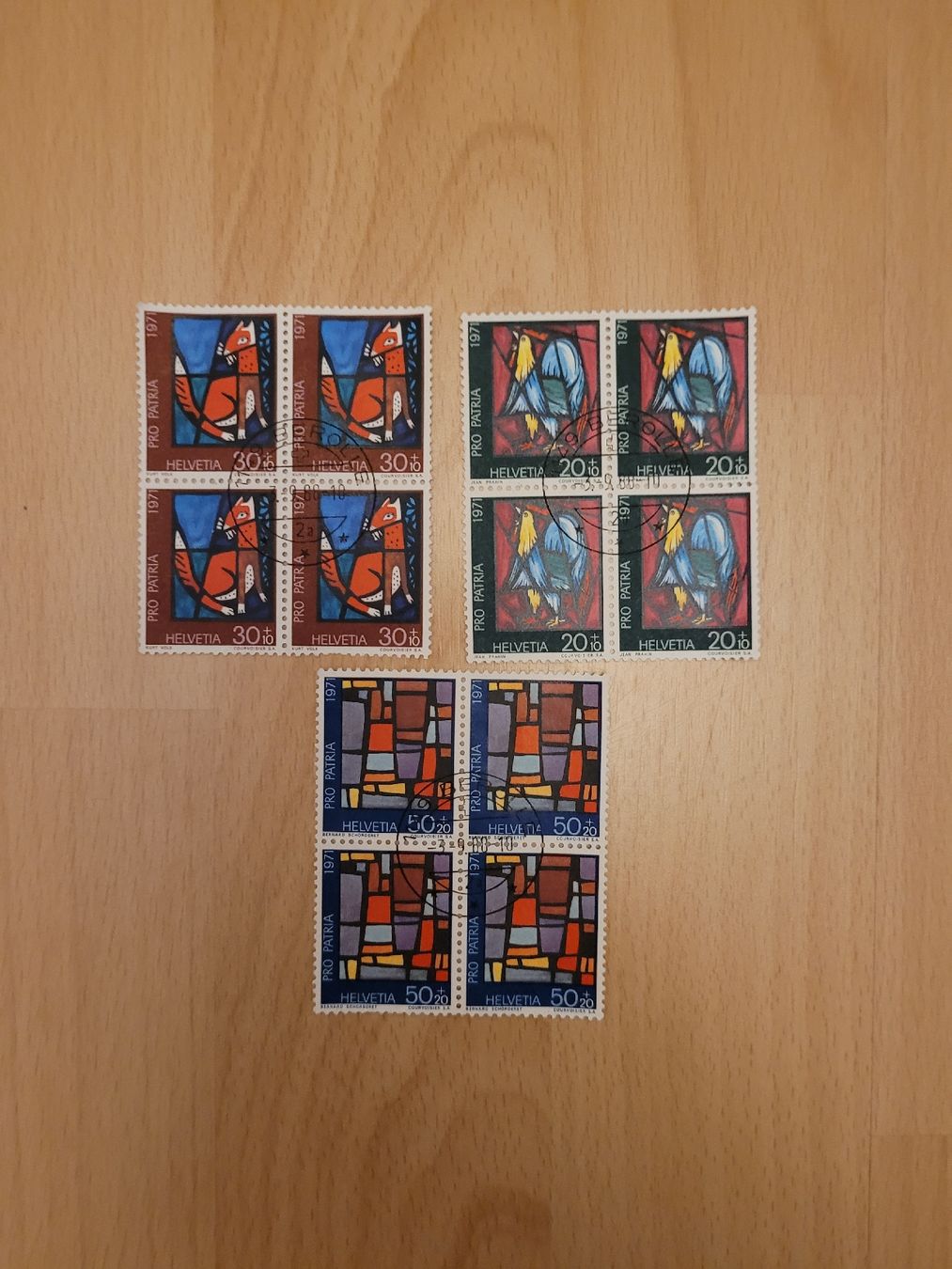 Alle Briefmarken: 4er Block Pro Patria – Gebraucht aus Inwil von Flower2325
