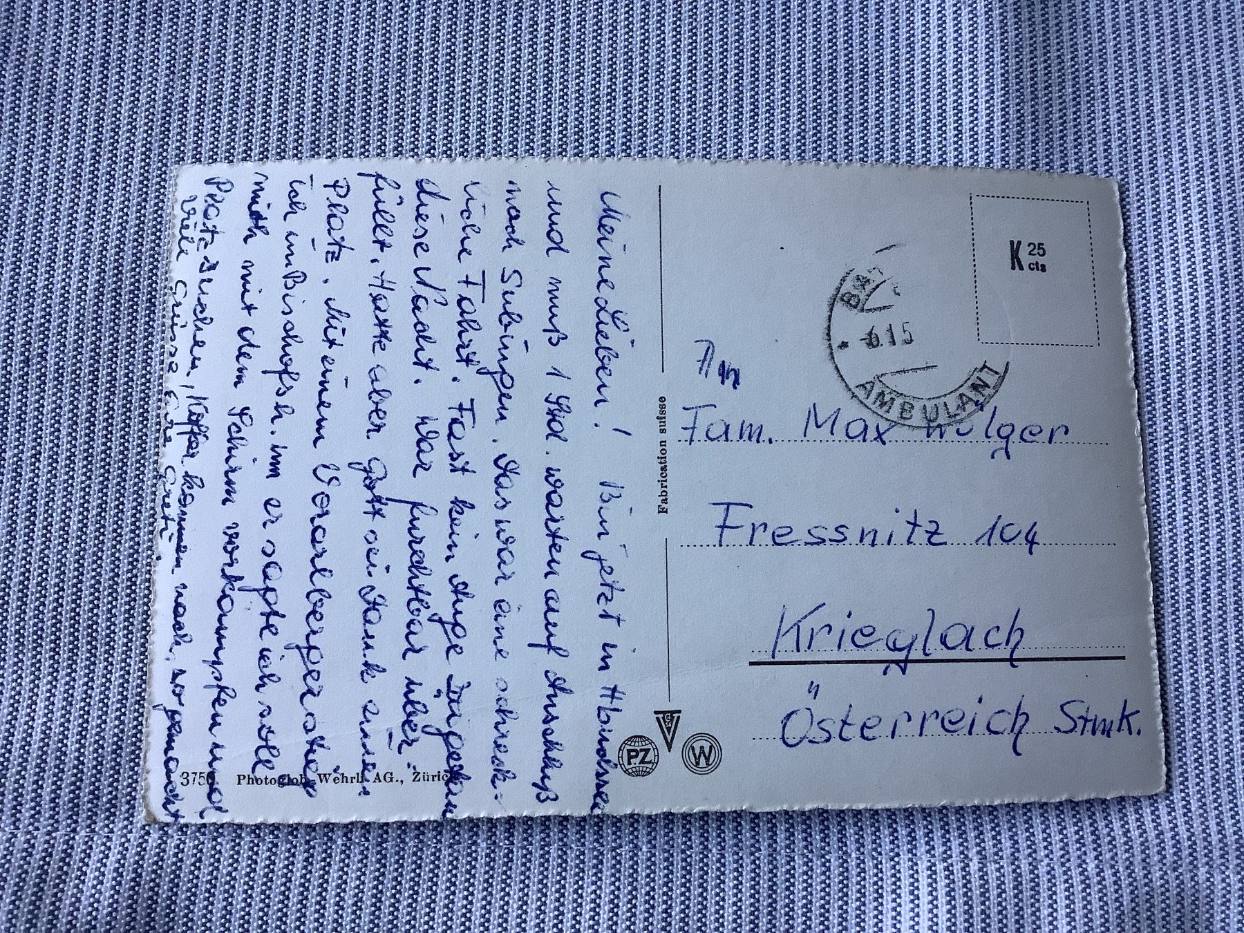 Ansichtskarten: Herzogenbuchsee - Dorfplatz mit Brunnen – Gebraucht aus Bassersdorf von F-104fan 1