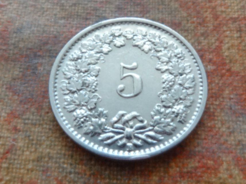 Alle Münzen: 5 Rp. 1933 – Gebraucht aus Romanel-sur-Lausanne von Swift13 1