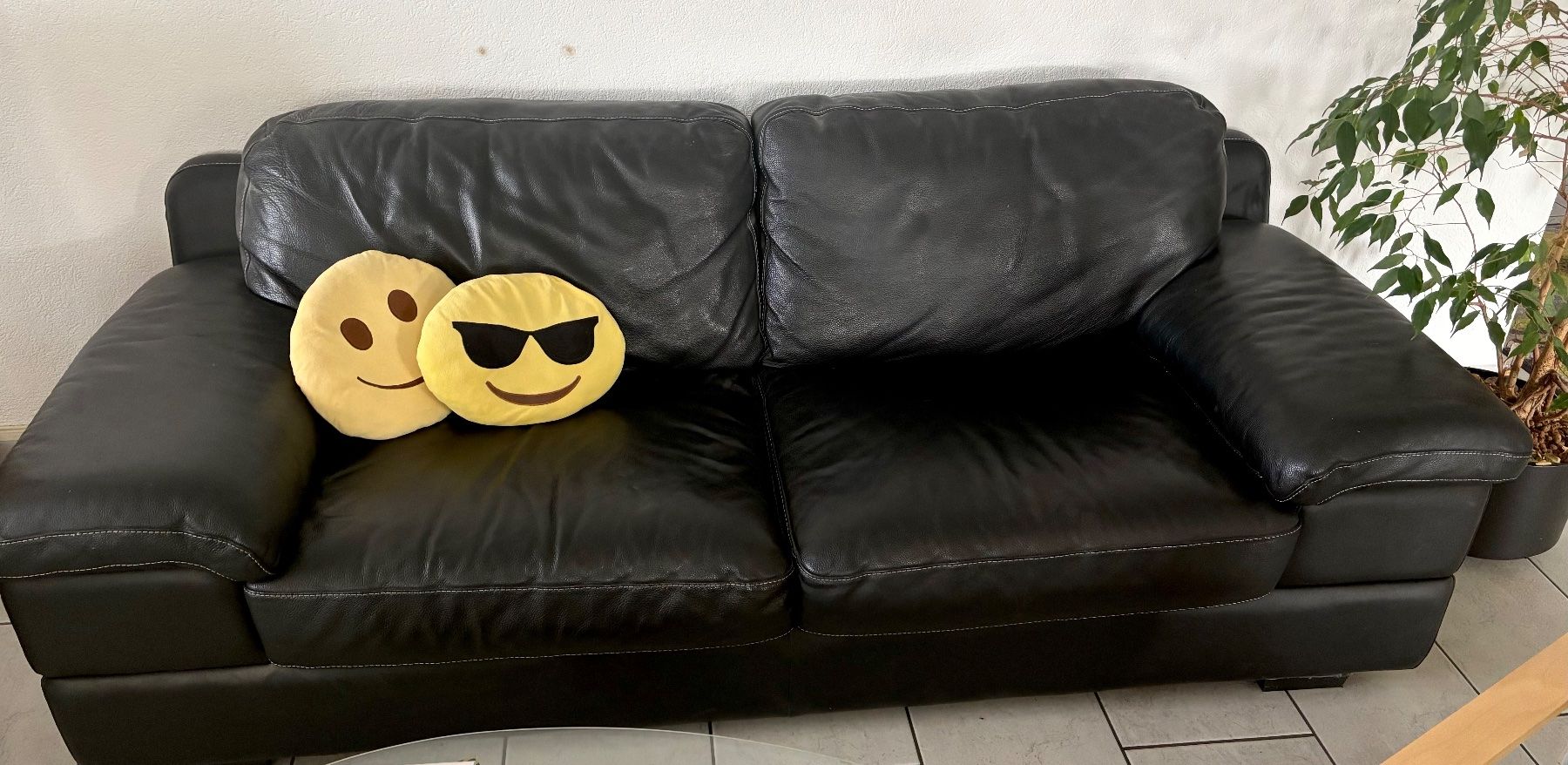 Sofas: 3-er Kunstleder Sofa schwarz gratis – Gebraucht aus Waltenschwil von biondy