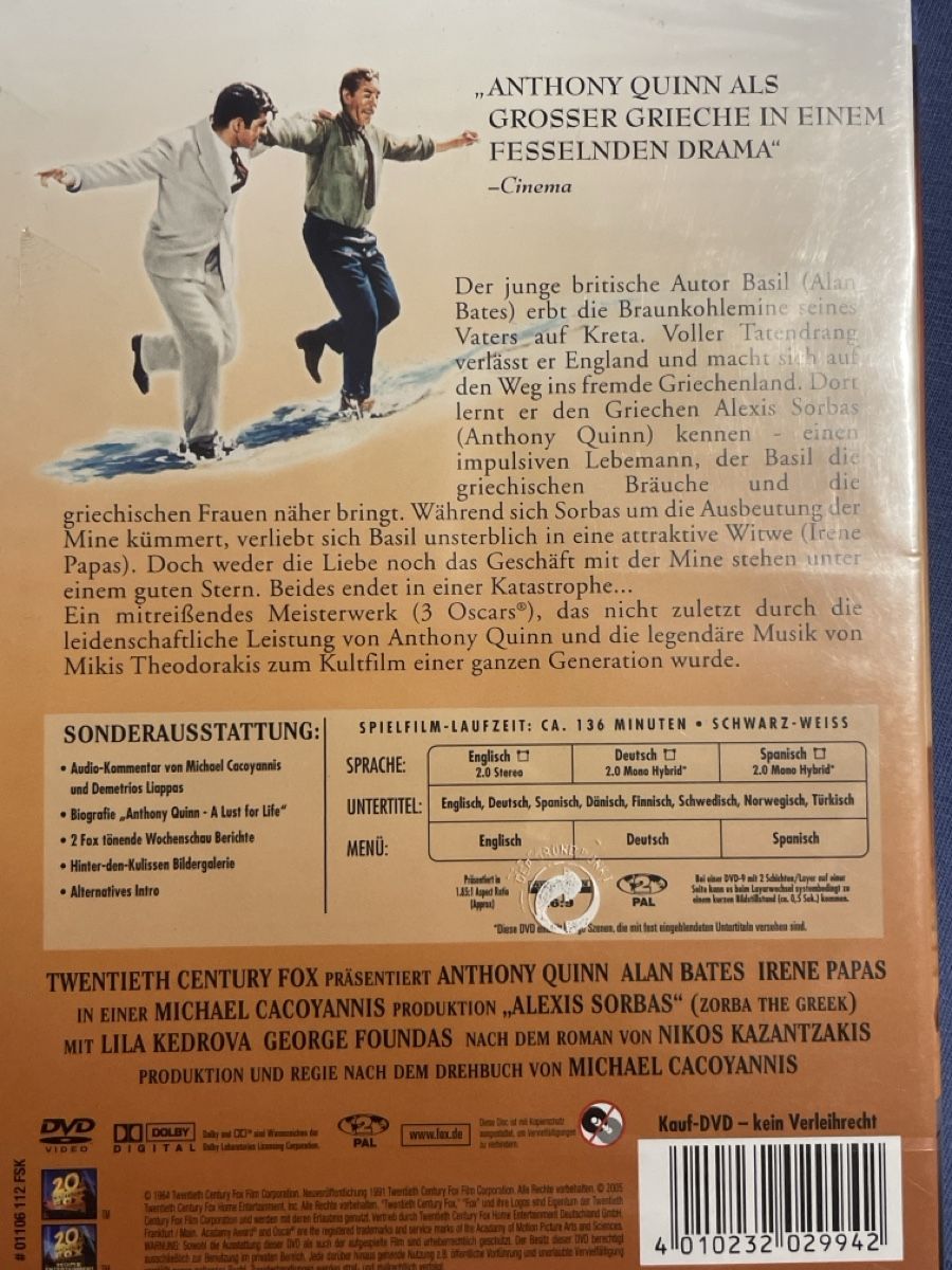 Alle DVDs: Alexis Sorbas  (1964) – Neu (gemäss Beschreibung) aus Waldenburg von Mimily33 1