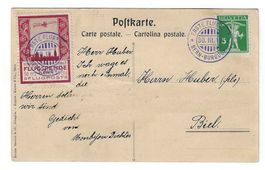 1913 Vorläufer Bern auf PK nach Biel, ERSTE FLUGPOST