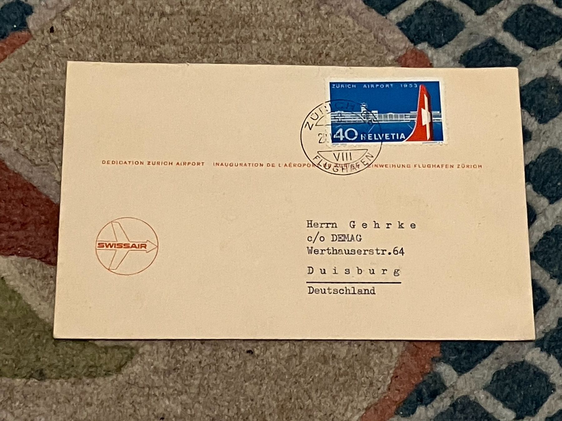 Alle Briefmarken: Swissair – Gebraucht aus Koblenz von Markenhimmel