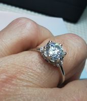 Bague argent avec diamant de moissanite de 1 ct certifié GRA