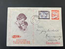 1.Öst. Ballon-Post-Flug 1948  Salzburg-Zürich Rarität (G260)