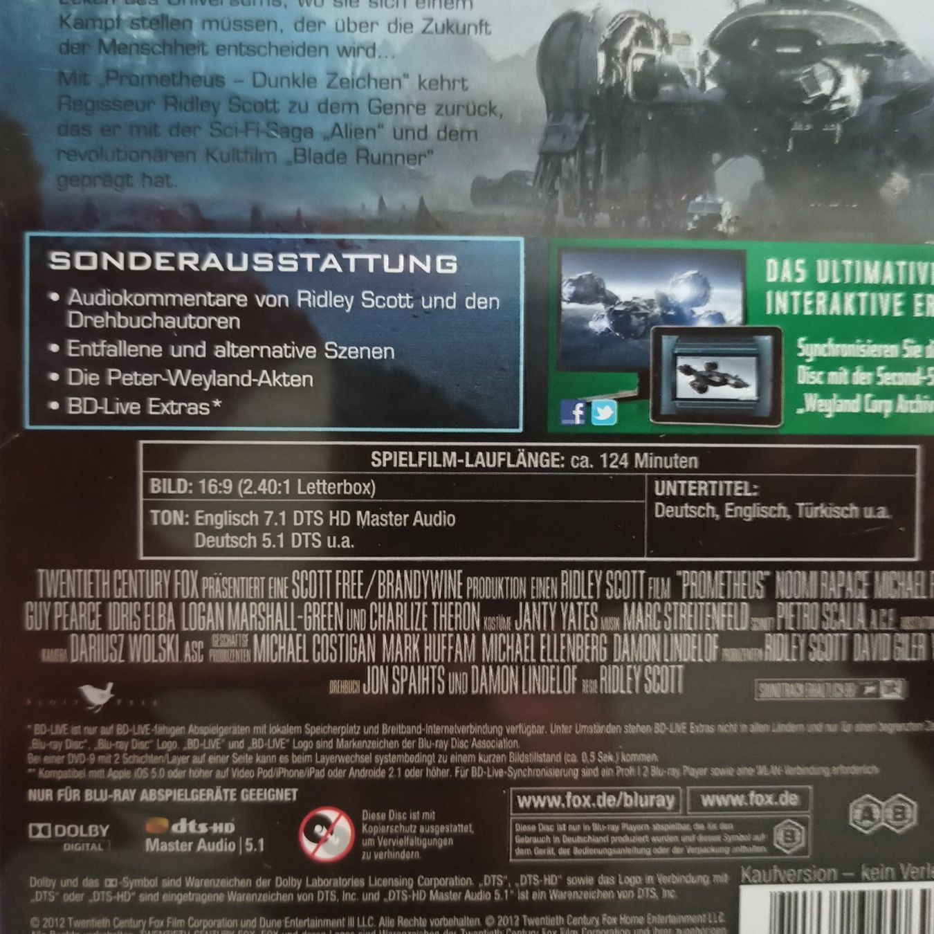 Tutti i DVDs: Prometheus [Blu-ray] – Usato da Dübendorf venduto da kb86_MOVIE 2