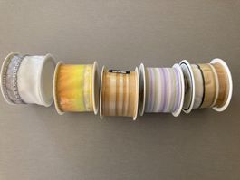 Dekorationsbänder Set 5 Rollen verschiedene Farben