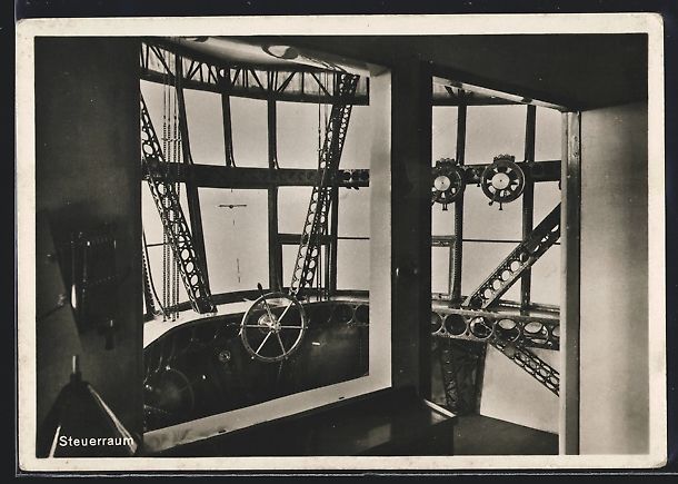 Cartoline postali: Blick in den Steuerraum eines Zeppelins – Usato da Berlin venduto da bartko-reher