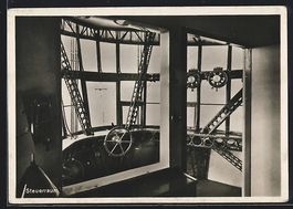 Blick in den Steuerraum eines Zeppelins