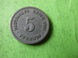 Dt. Reich 1901 F, 5 Pfennig