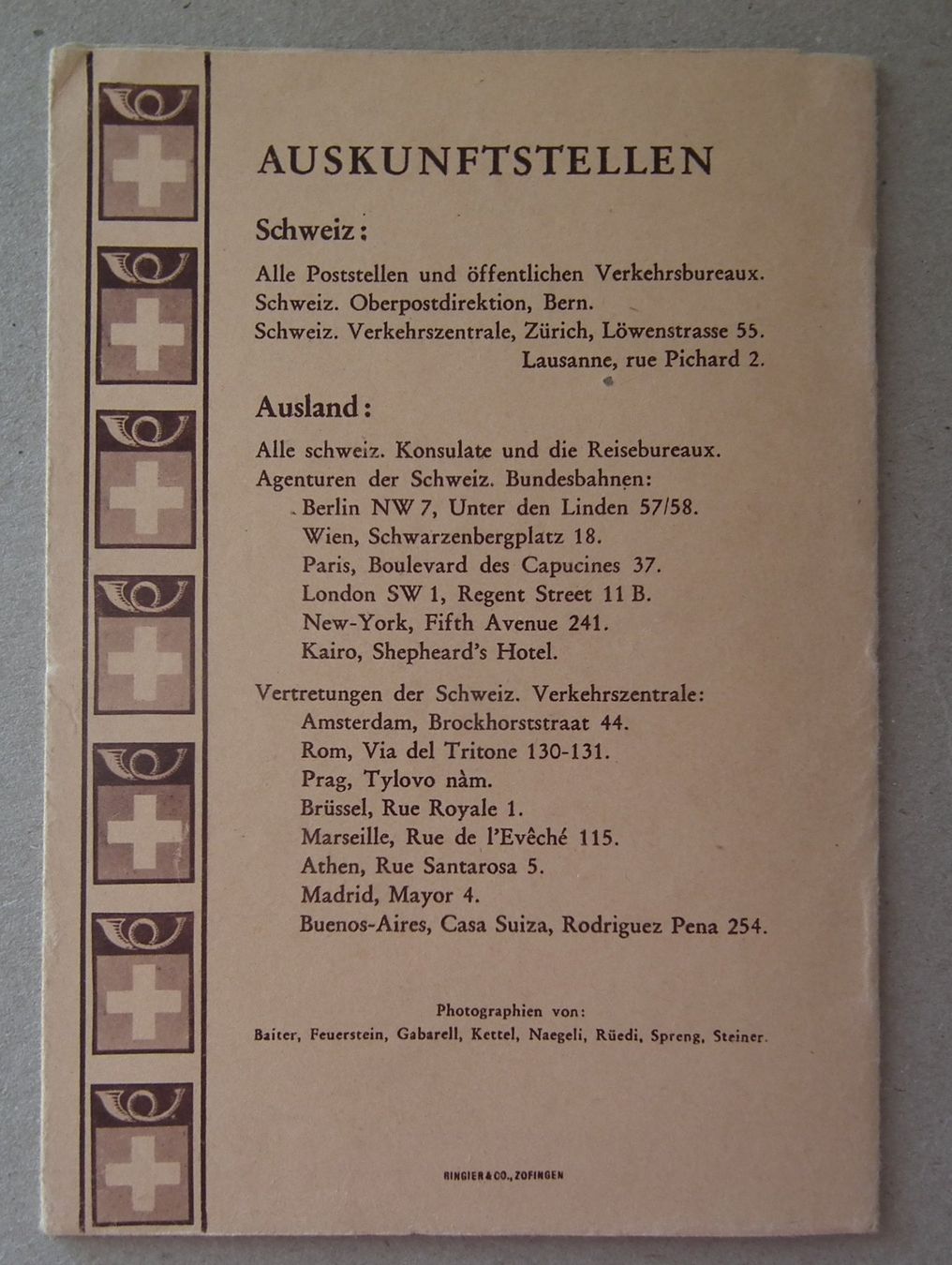 Dokumente: 1929 Broschüre  Schweizerische Alpenpost – Gebraucht aus Kriens von WULLU99 8