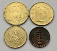 Lot. 4 Münzen Italien 1922-1979