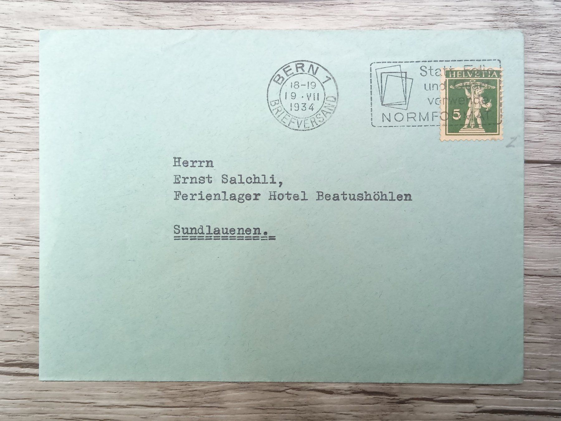 Tutti i francobolli: TR52 Enveloppe + Timbre Suisse 1934 – Usato da Cousset venduto da Patrick_Collections