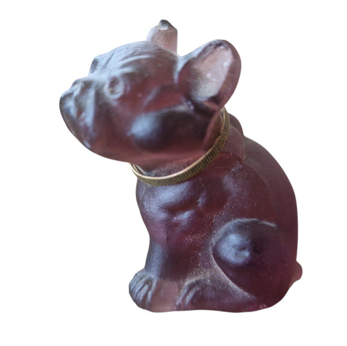 Statuette: antike Figur Bulldogge Amethyst-Glas – Usato da Mörschwil venduto da wunderkiste44