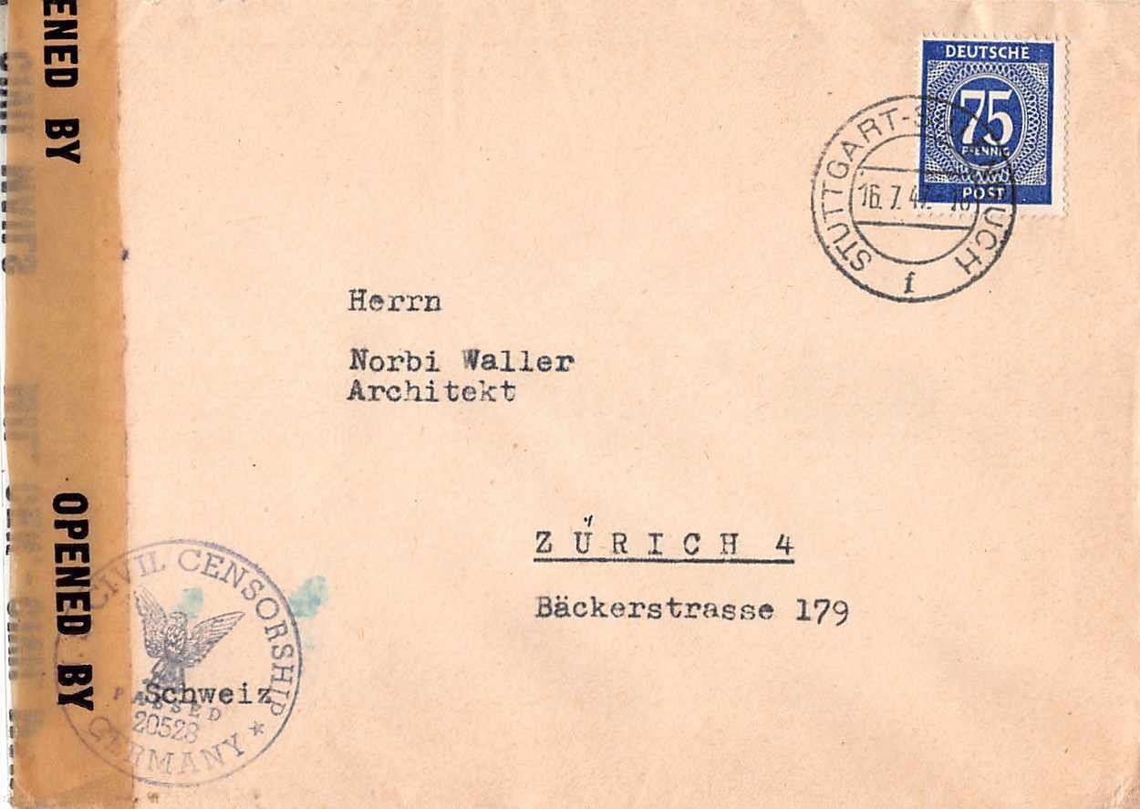 Alle Briefmarken: alter ZENSUR-Brief - STUTTGART-SILLENBUCH - ab 1.-- – Gebraucht aus Lufingen von philatelieshop