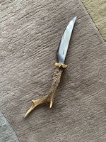 Couteau manche en vraie corne de chevreuil 