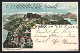 Litho Rigi, Gesamtansicht mit allen Berg