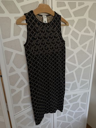 Wolford Kleid – Gr. M – Schwarz/Beige – Logo-Print