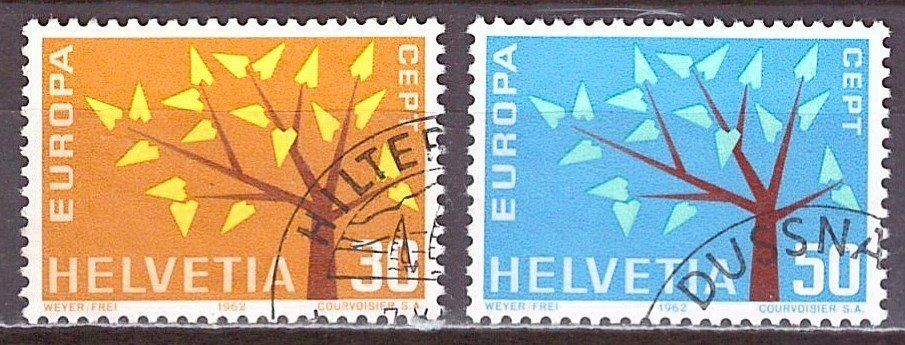 Alle Briefmarken: 1962 Europa kurzer Ast gestempelt – Gebraucht aus Frauenfeld von Interessent1