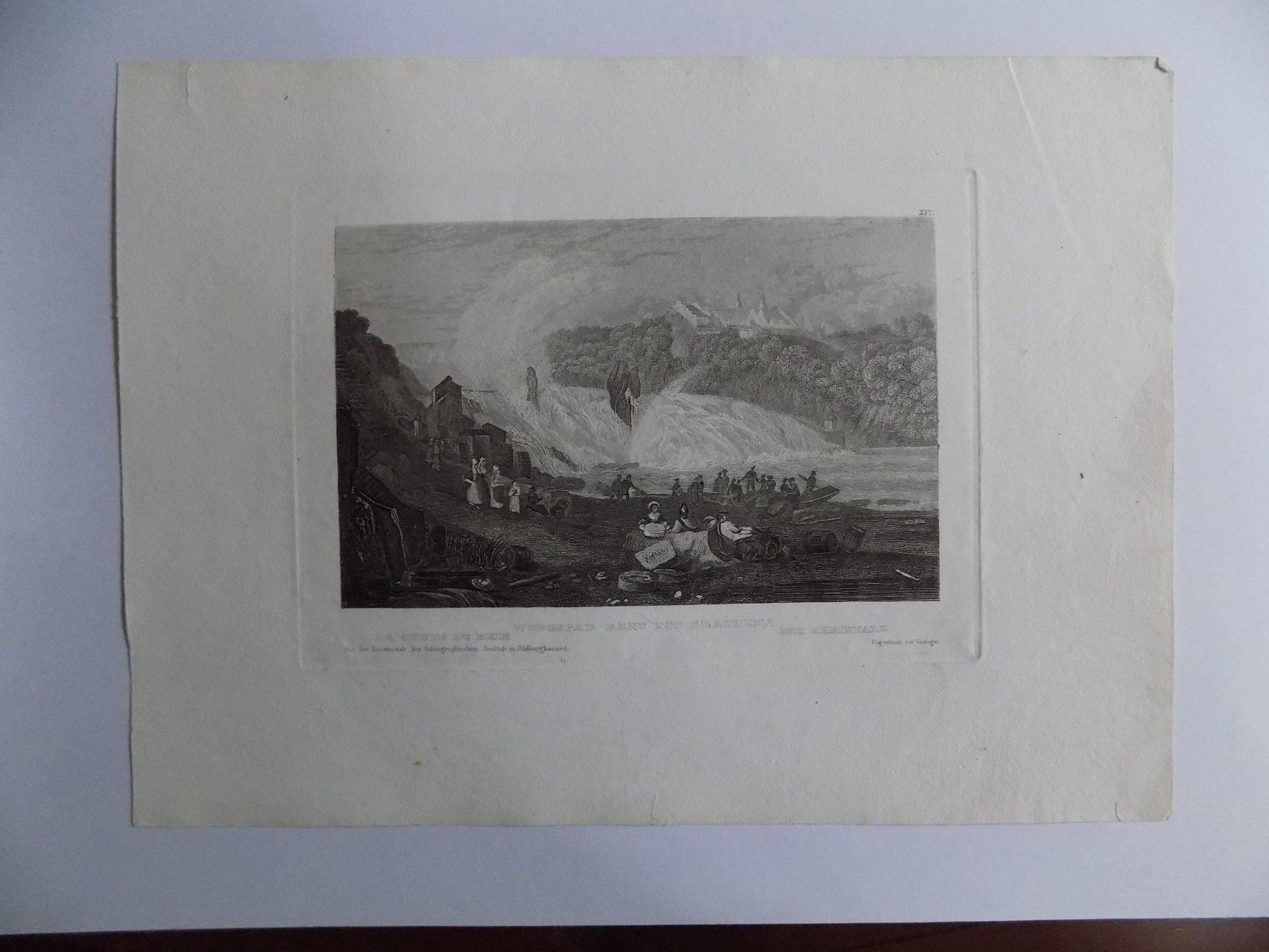Stiche: Rheinfall Schaffhausen Stahlstich – Gebraucht aus Risch von Antikfee 2
