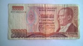 Billet banque Turquie 20.000 Lira 1988 BE