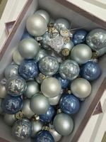 Weihnachtskugel Set blau/silber
