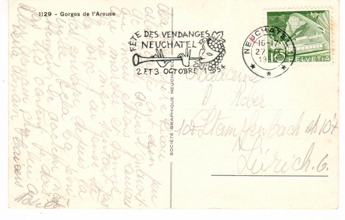 Ansichtskarten: Gorges de l`Areuse – Gebraucht aus Wolhusen von Curver9 1