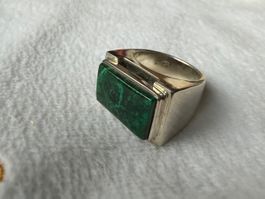 CHRYSOKOLA  in massivem Silber Ring    Grösse: 60